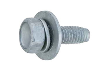 鉄 六角アプセット頭セムス小ねじ DR SPD＝3 (スパックばね座+平座 組込)(十字穴無し)